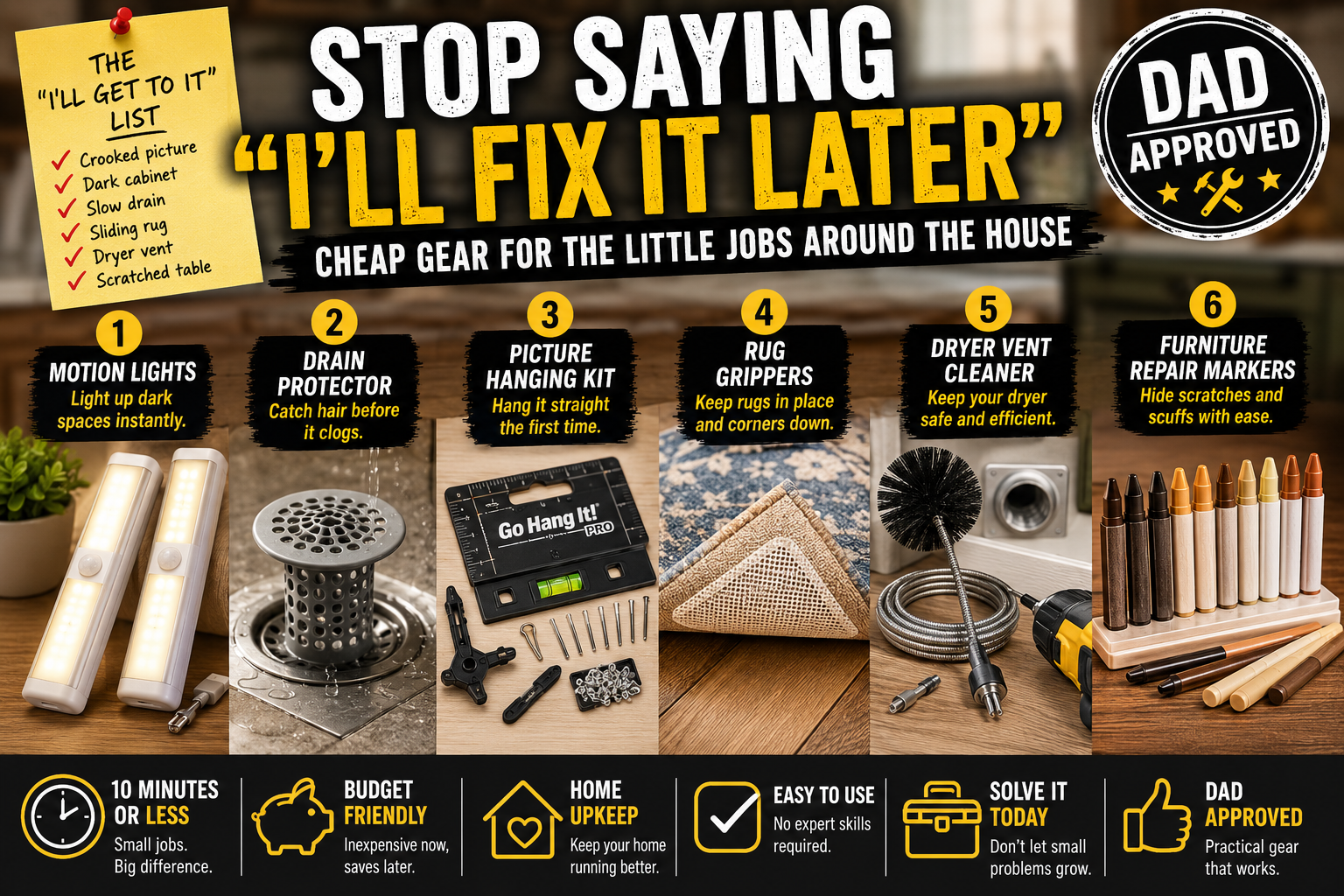 🔧 Stop Saying “I’ll Fix It Later”: Cheap Gear for the Little Jobs Around the House